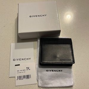 Black Givenchy leather and canvas motif coin purse